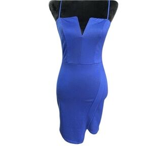 💙EUC-SEXY GUESS BLUE SPAGHETTI STRAP ASYMMETRICAL DRESS 💙SZ S
